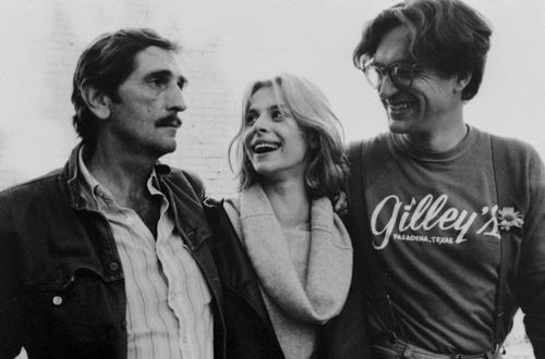 blueblackdream:  Robin Holland, Harry Dean Stanton, Nastassja Kinski, and Wim Wenders during the production of Paris, Texas, ca. 1984  