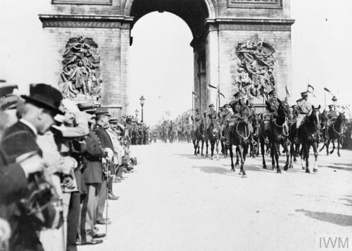 Victory parade in Paris on Bastille Day (July 14th, 1919).British generals in the procession.The Pri