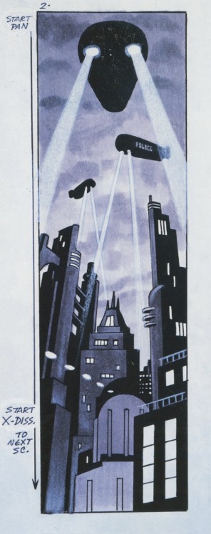 staticandlove: ungoliantschilde: original storyboards for the title sequence from ‘Batman: the