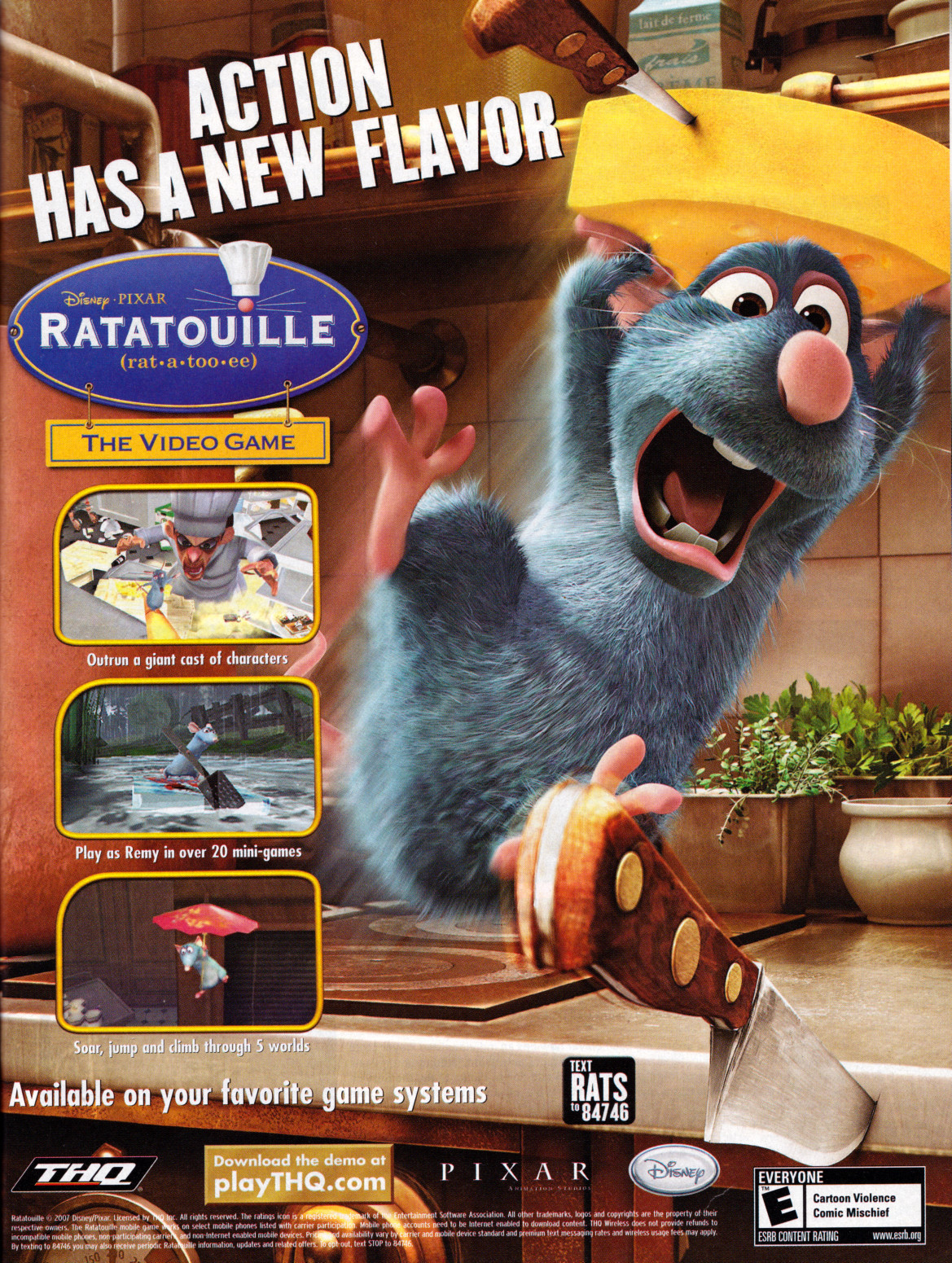 ‘Ratatouille: The Video Game’[All Platforms] [USA] [Magazine] [2007]
• GamePro, July 2007 (#226)
• Available on your favorite game systems! Except Linux! WHY DO YOU EVEN TRY.