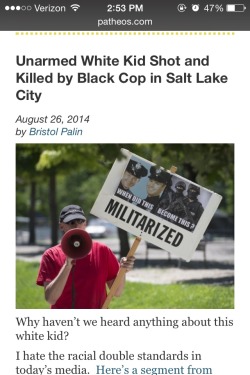 butmuhgains:  drunkn-warrior:  s0uthern—-pride:  Michael Brown was killed on the 9th. Dillon Taylor was killed on the 11th. They’re essentially the same story, except the races are reversed. Can someone tell me why people aren’t protesting this?