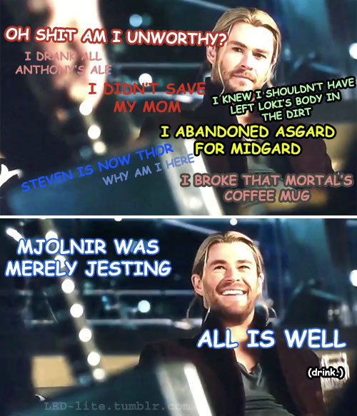 daily-superheroes:  Silly Mjölnirhttp://daily-superheroes.tumblr.com/