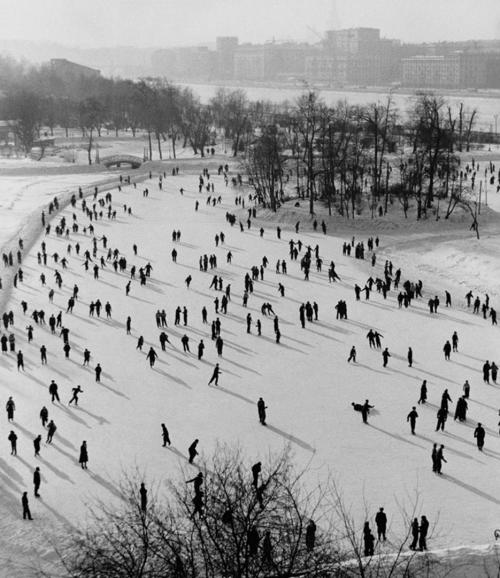 sovietpostcards:Ice rink in Gorky Park. Photo