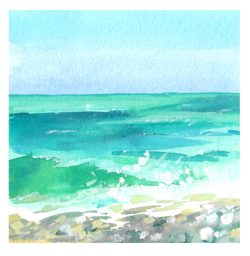 lilblueorchid: Our memories lost to the sea…Was on a 1 week vacation by the seaside and paint