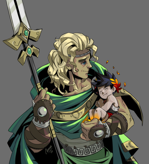 cathianemelian:baby and young zagreus, with a *slight* pinch of wholesomeness :3