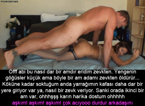 turkishcuckoldcaptions:  Offf abi bu nasıl dar bir amdır eridim zevkten. Yengenin