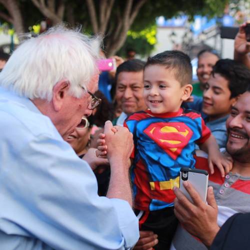 berniesanders: Hey Superman - are you ready to join the political revolution tomorrow? (at Plaza Mex