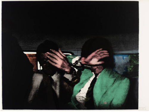 Richard Hamilton, Release, 1972, Screenprint on paper. Based on a a photograph of Robert Fraser and 