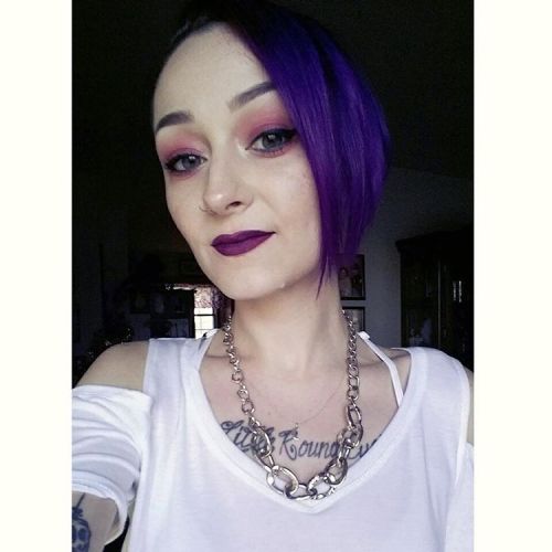 Last one. Peace out. #makeup #arcticfoxhaircolor #purplerain