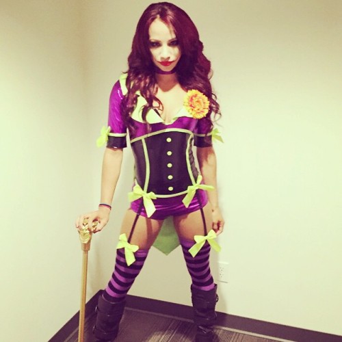 sashabankswwe:  What’s everyone dressing up as on Halloween? #joker #BOSS #happyhalloween