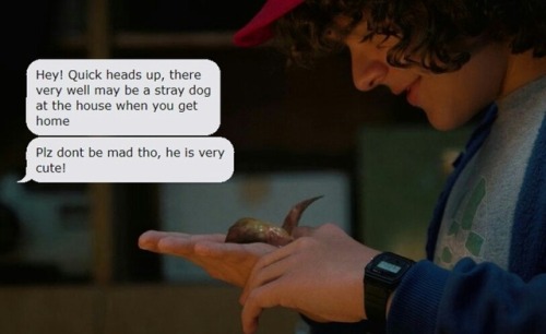 michael-hearteyes-wheeler:Stranger Things characters as texts from/to my friends.