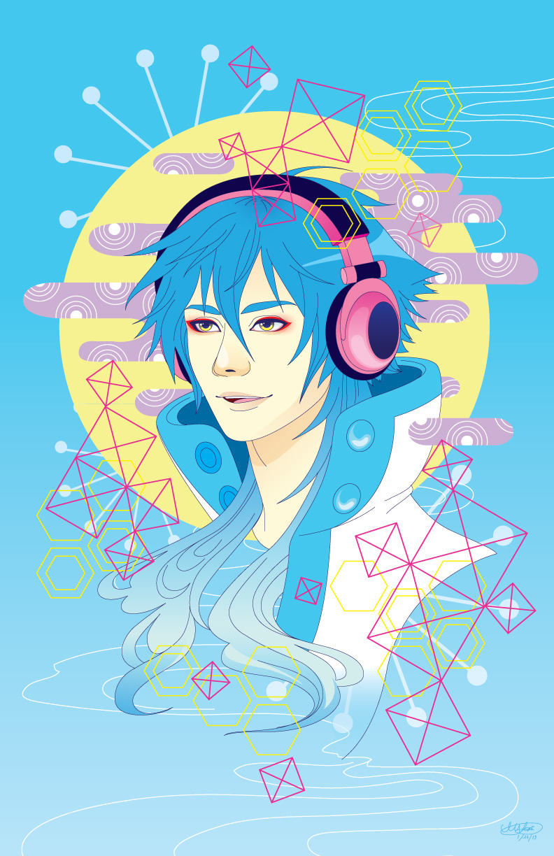 mukeiroyalty:  Finished version of the Aoba sketch I posted, I LA-LA-LOVE AOBA. He’s