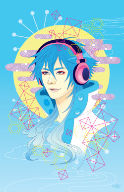 Mukeiroyalty:  Finished Version Of The Aoba Sketch I Posted, I La-La-Love Aoba. He’s