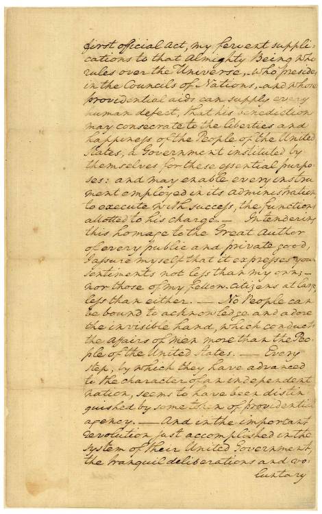 usnatarchives:
“  In honor of the 2013 Inauguration, the first and last page of Washington’s first Inaugural Address are on display at the National Archives until January 31.
Unseasonably cold and snowy weather delayed the first Presidential...