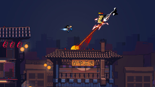 “Roof Rage is a Martial Arts Platform Fighter featuring epic rooftop battles. Play with up to 
