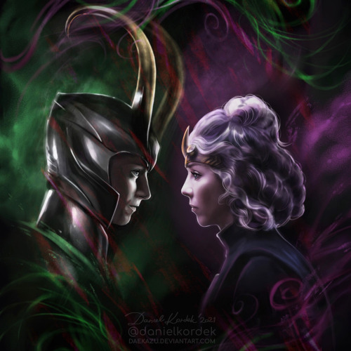 Loki and Sylvie…Based on my artwork from the past. Then I chose a Maleficent in Sylvie’