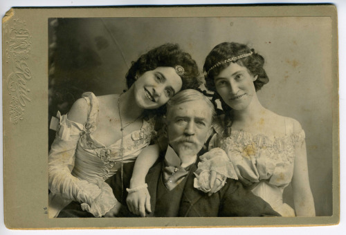 Gentleman with two smiling ladies (by beautifulpast)