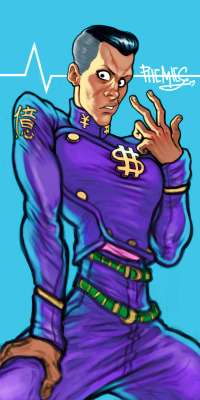 phemiec:    Anonymous said: could u please maybe draw okuyasu? i think he would look 10/10 in your style since hes so uglycute  I got a little carried away T-T I’m not that far into jjba but he’s my favorite for sure I can already tell. &lt;3 maybe