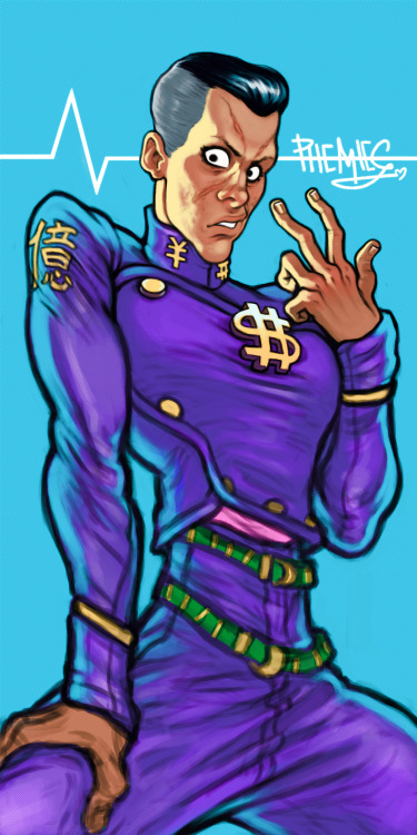 phemiec:    Anonymous said: could u please maybe draw okuyasu? i think he would look 10/10 in your style since hes so uglycute  I got a little carried away T-T I’m not that far into jjba but he’s my favorite for sure I can already tell. <3 maybe