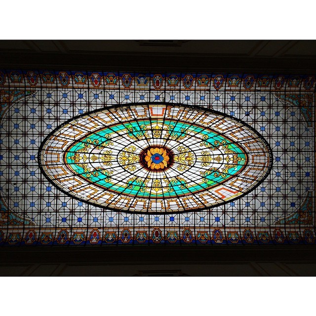 Looking up… The stained glass skylight of the Union Club, Plaza Mayor, Lima, Peru. #peru #lima #plazamayor #unionclub #travelphotography #architecture