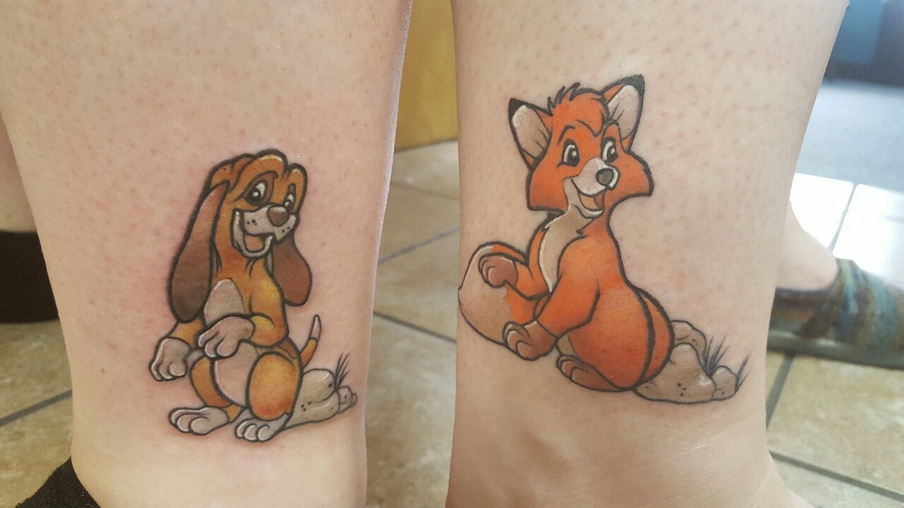 1337tattoos:  Matching with sister :)submitted by http://rainbow-road5.tumblr.com