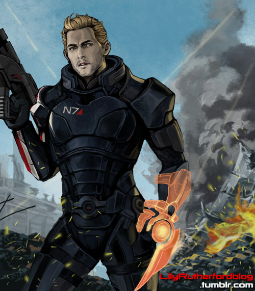 Cullen shepard? klc-journei  asked me about ‘Cullen in ME3 battle armor’ so I drew this.