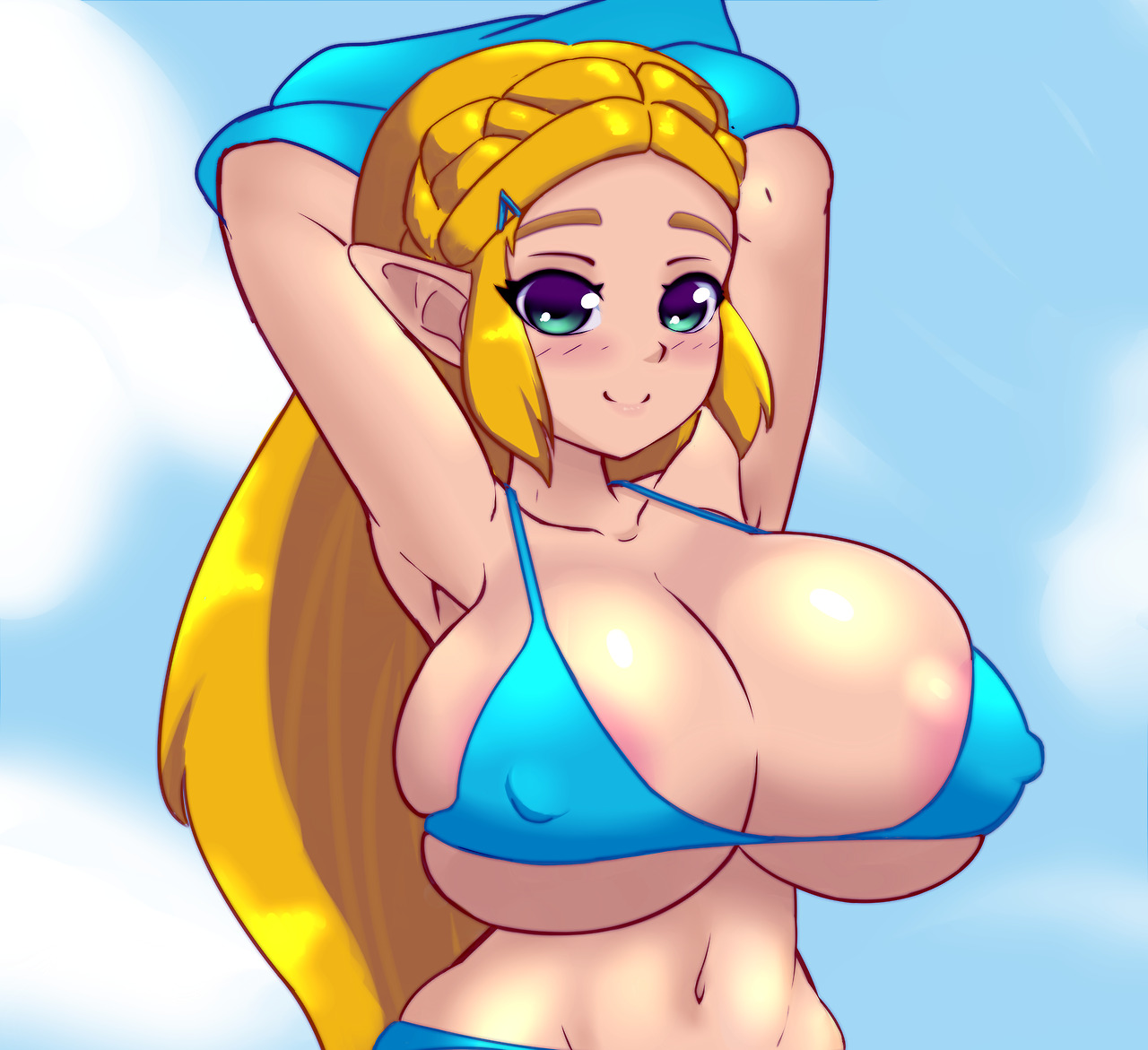 kazuyadraws:Zeld Boobs got some coloring (a rare thing from me &gt;_&gt;)
