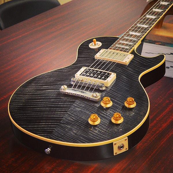 gibsonguitarsg:Les Paul Standard Figured VOS in Faded Trans Black