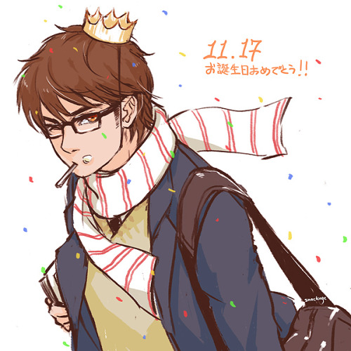 HAPPY BDAY TANUKI SENPAI.super rushed drawing, and it’s not even 17th anymore in more than half the 