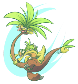 xrsjaru:  I was completely unimpressed by these two when growing up, they were some of my least favorite in their respective games. I guess turning them all tropical made me adore the crap out of them?? Idk they’re adorable and I like them &gt;:U