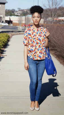 ecstasymodels:  Girly  Top/Thrifted, Jeans/Old Navy Heels/Old Navy, Bag/Target Dominique Jazell 