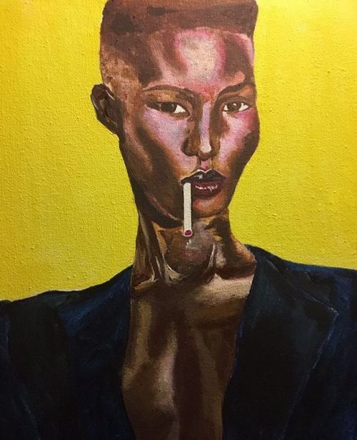 Selling my 16inches x20 inches #GRACEJONES painting ((DM ME OFFERS)