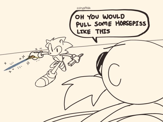 cryptkds:when i showed this to my friends they didn’t believe me that sonic had a sword in one game 