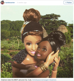 heyblackrose:  mashable:  ‘White Savior Barbie’ brilliantly mocks insincere volunteer selfies in Africa “If you’re offended by the account, then you’d better be offended by the real accounts who actually display this behavior in all authenticity.”