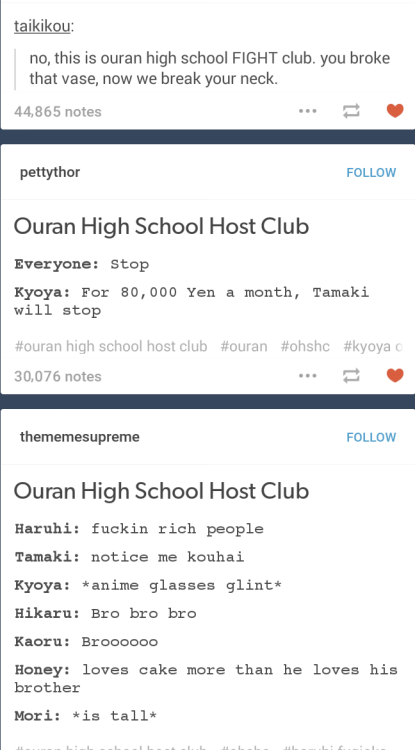 iwasthinkingofanimeagain:  Ouran and tumblr porn pictures