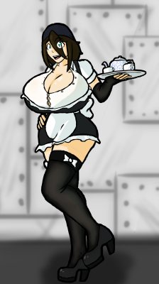 ferrousoxide:  And finally I make a good drawing of Carina’s Halloween costume. She’s wearing a maid outfit because Halloween would be the only time she’d wear one.  All other times Eto wears the maid outfit, but Carina always stretches his out