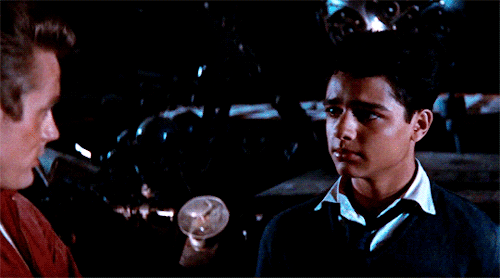jeffreycombs:“Look at me just the way I look at Natalie.” - James Dean to Sal Mineo during the shoot