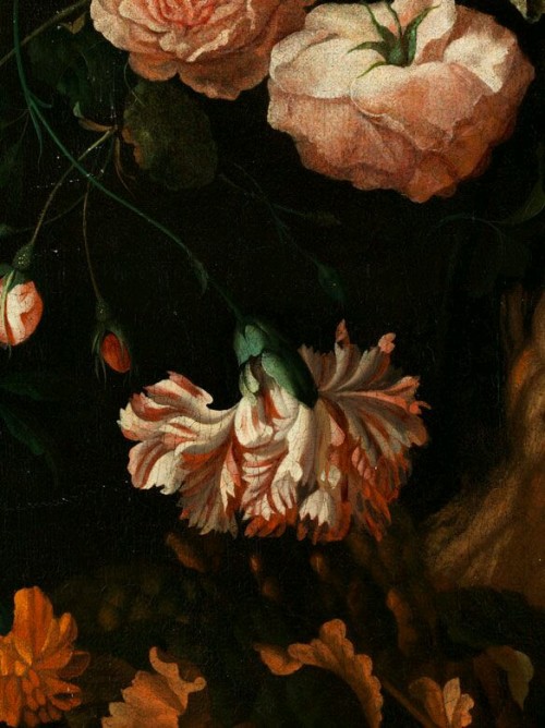 inividia: Flowers piece with frog and snake, Ernst Stuven (German, 1660–1712)