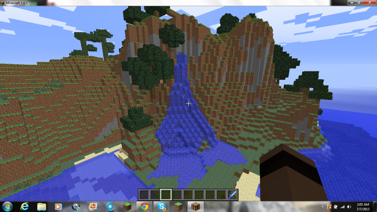 A pretty waterfall I found in the wild on the MC server I play on :)