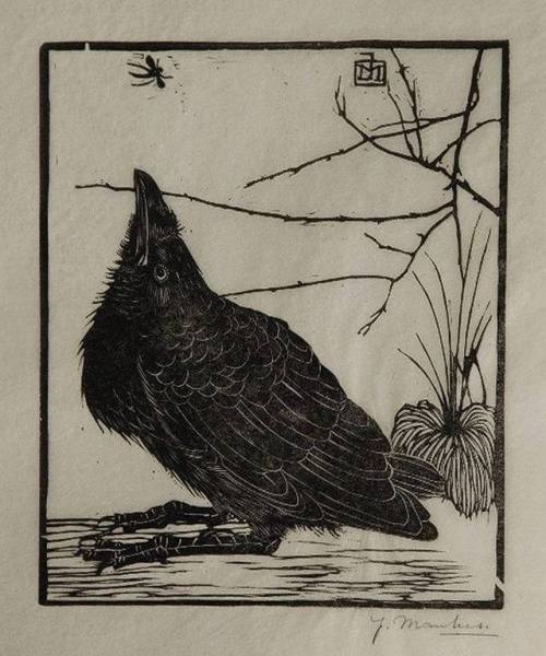 toucherdesyeux:Jan Mankes, A crow watching a mosquito, 1918