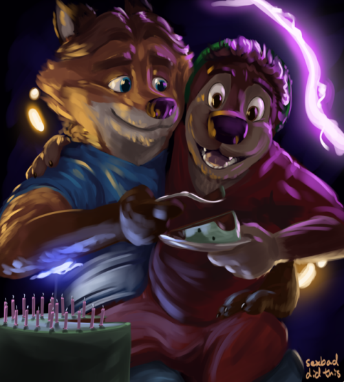 Birthday BoyA very serendipitous commission for me. From @tracerfoxer​ for his buddy Jamezfox on FA.