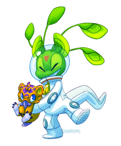 synthaphone: Fiberoptic the alien Aisha and Fig the Nedler! a little cutesier than i intended in the