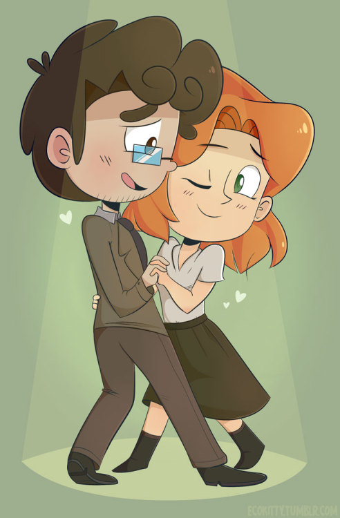 ecokitty:Commission for @joannamarieroleplay of Bruce and Nat slow dancing!Bonus of Tony’s reaction: