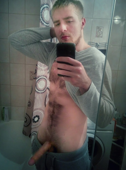 brainjock:  This stud makes my cock so fucking hard…24 year old Pete is a former college wrestler with a hot hung uncut cock! He doesn’t believe in shaving all his body hair like a lot of his contemporaries, because going hairless is for ‘bitches’