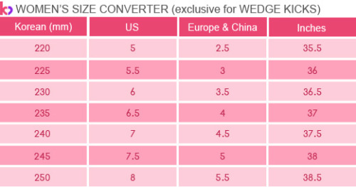 korean shoe size to us size