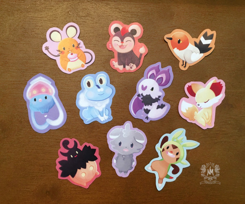 Kalos pokemon stickers added to my etsy store!