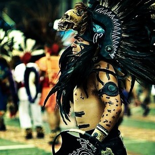 nativefaces:  (Mexica) Aztec dancers.  