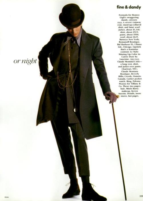 artfulfashion: US Vogue 1989; photographer Irving Penn, model Tatjana Patitz