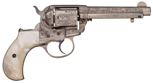 Pearl handled factory etched Colt Model 1877 Thunderer double action revolver.from Rock Island Aucti