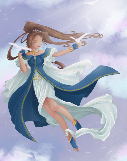 castanheira-art:Belldandy from Ah! My GoddessI tried yet another painting style, also tried to make 